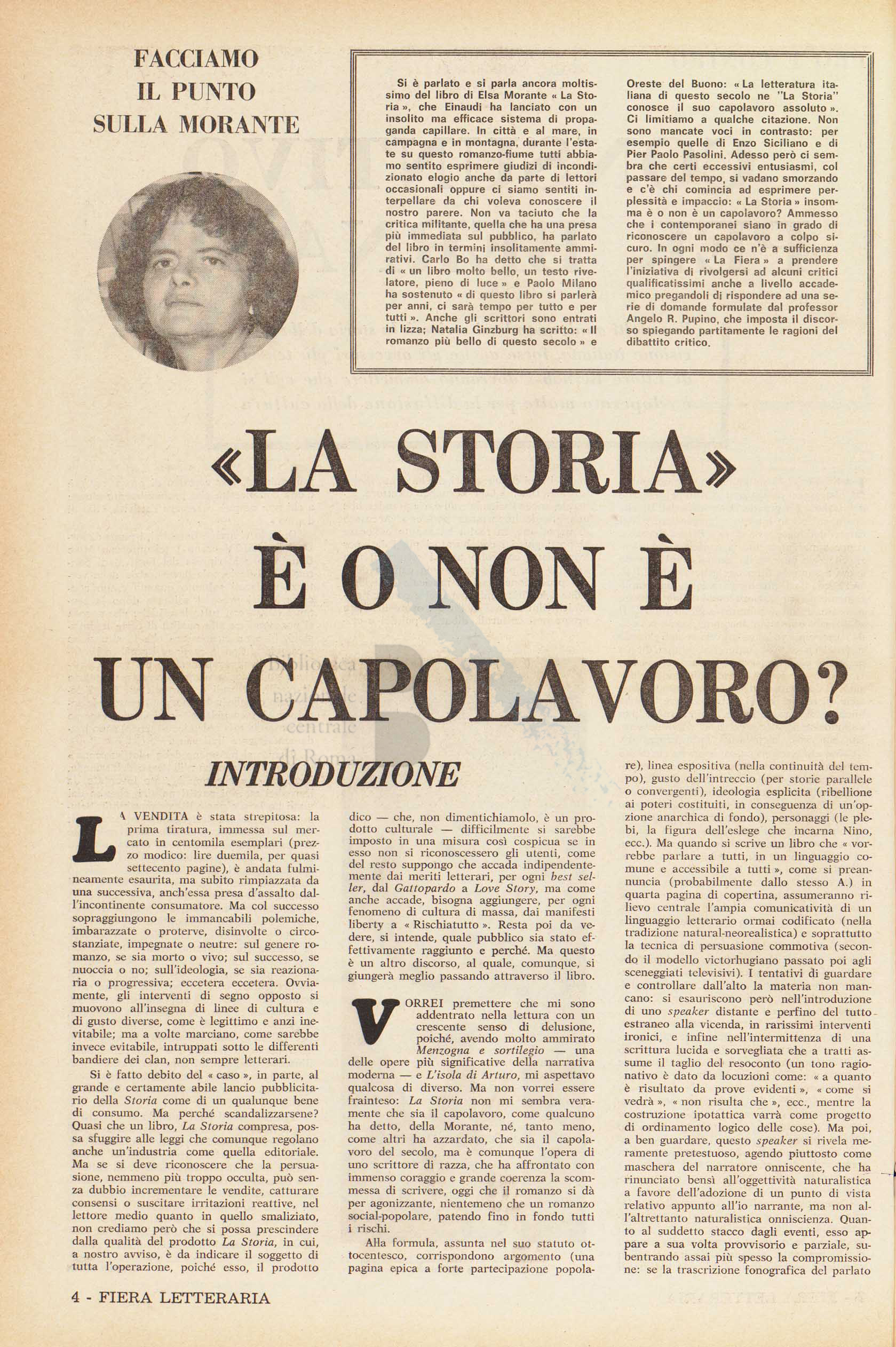 articoli critici sul romanzo La Storia di Elsa Morante pagina 3 di 13