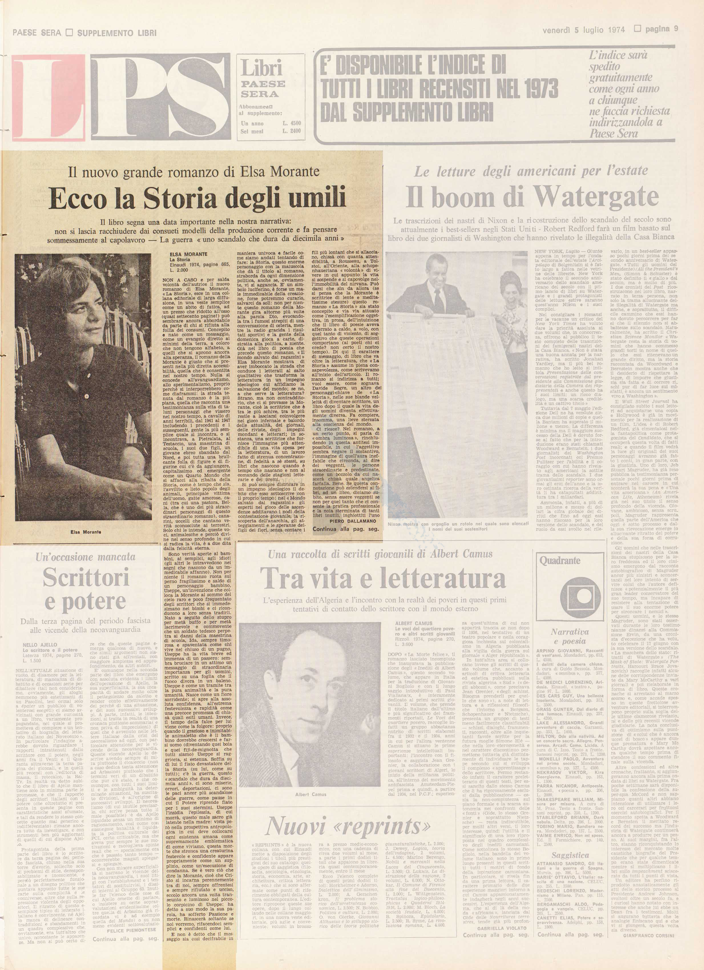 Articolo critico di Piero Dallamano sul romanzo La Storia di Elsa Morante