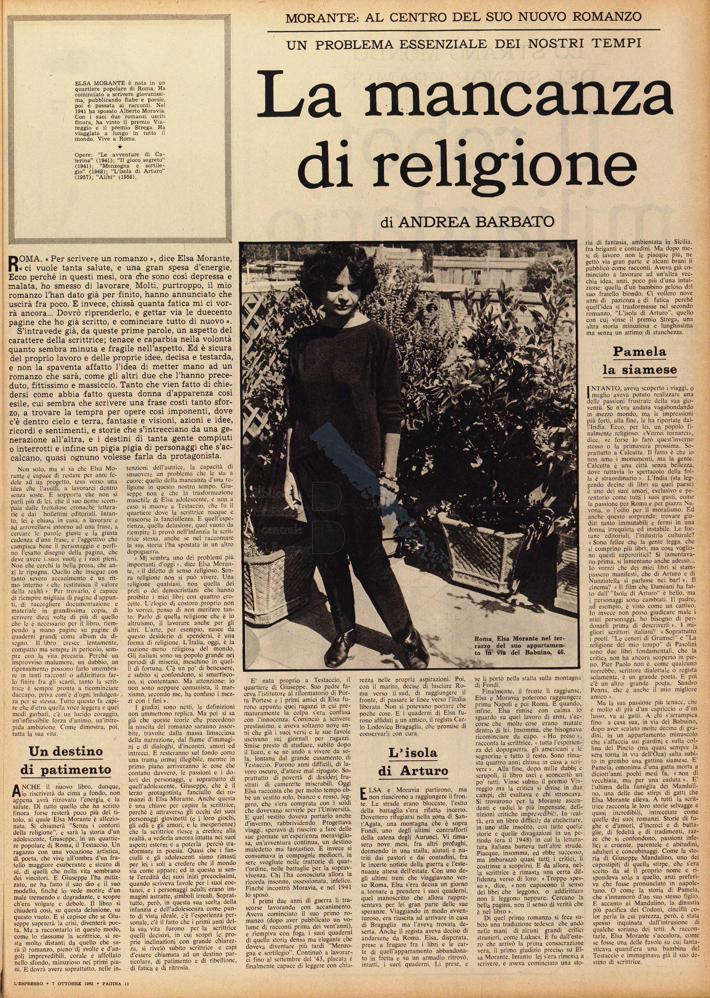 Intervista a Elsa Morante