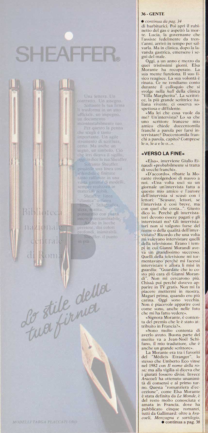 Intervista a Elsa Morante