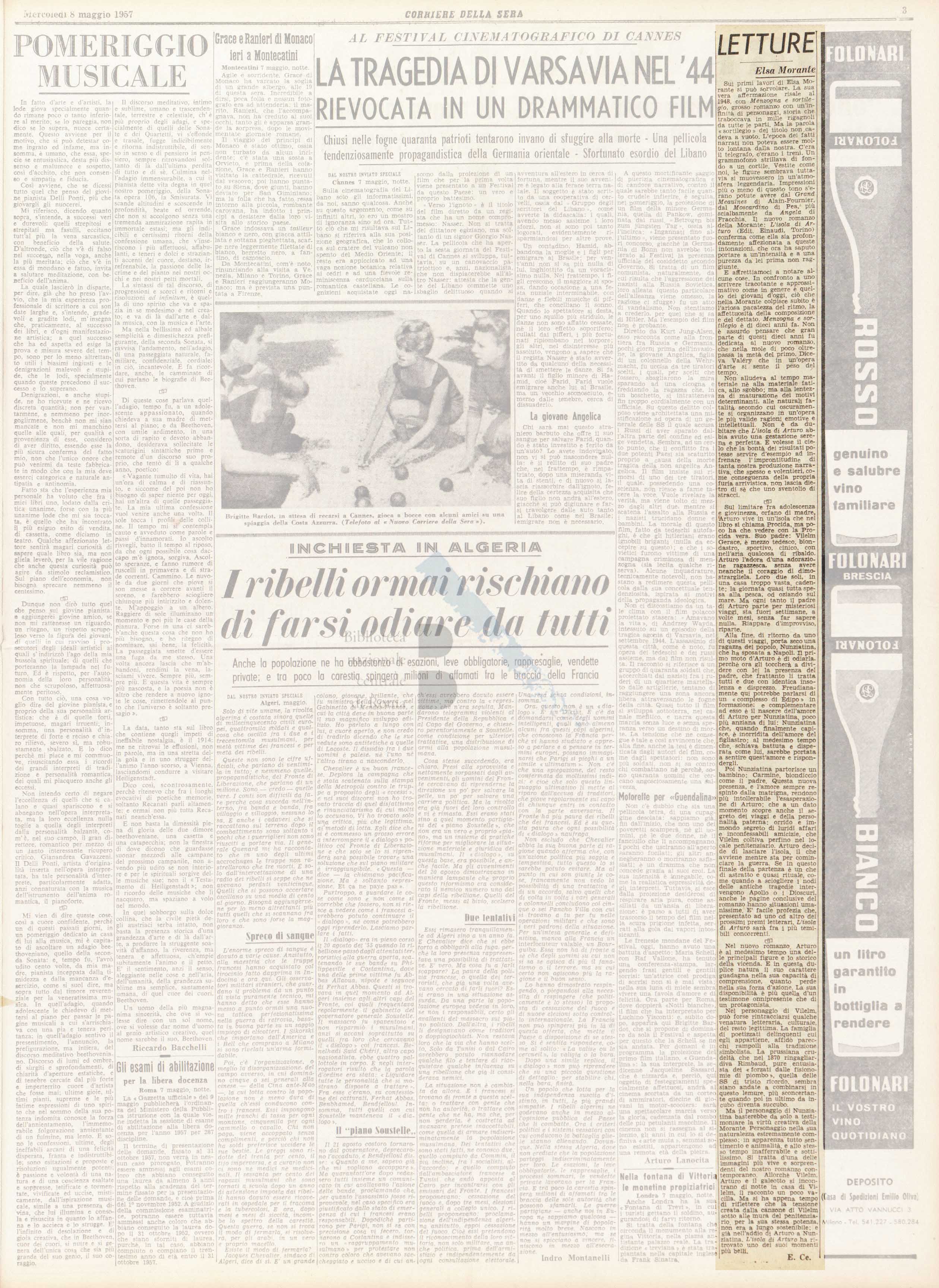 Articolo critico sul romanzo L'isola d'Arturo di Elsa Morante
