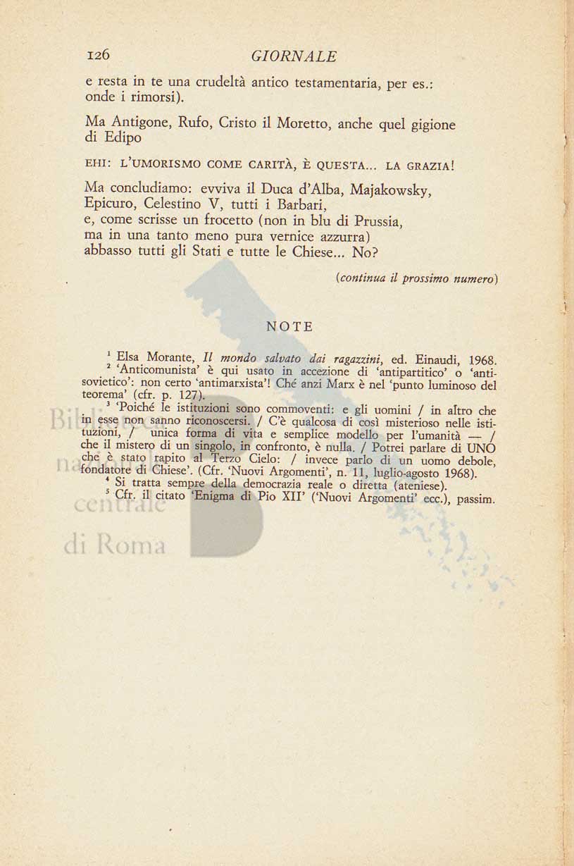 Articolo critico di Pier Paolo Pasolini su Il mondo salvato dai ragazzini di Elsa Morante