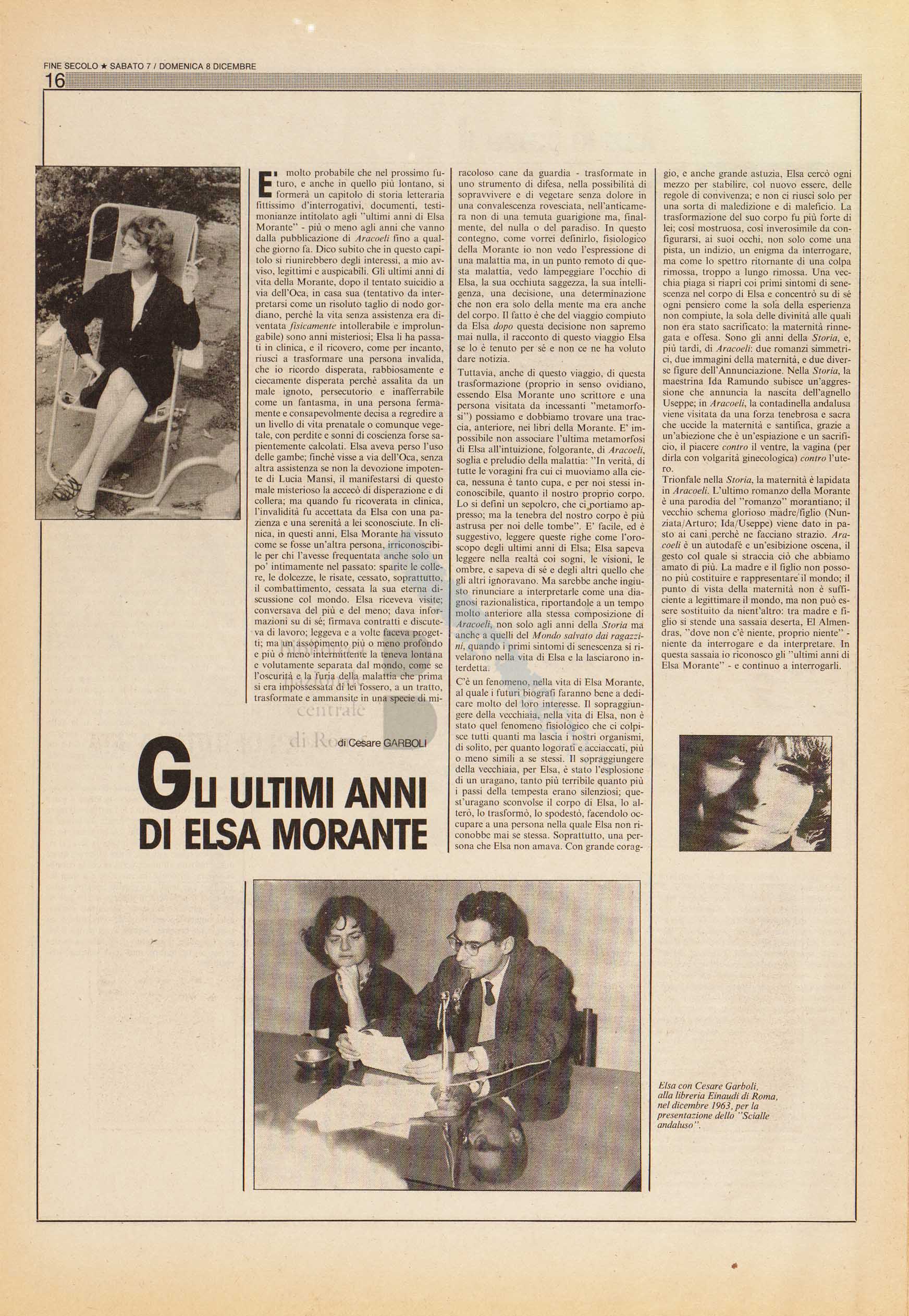 Raccolta di scritti e fotografie su Elsa Morante e la sua opera